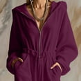 thumbnail image 7 of Women Corduroy Jumpsuit Hooded Zip up Elastic Waist Wide Leg Loose Oversized Soft Casual Overalls with Side Pockets XXL, 7 of 7