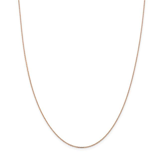 14k Rose Gold 1.0mm Cable Chain Necklace 16inch