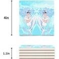 thumbnail image 3 of FMSHPON Mermaid Scale Set of 6 Coaster for Drinks, Absorbent Ceramic Stone Coasters Cup Mat with Cork Base for Home Kitchen Room Coffee Table Bar Decor, 3 of 4