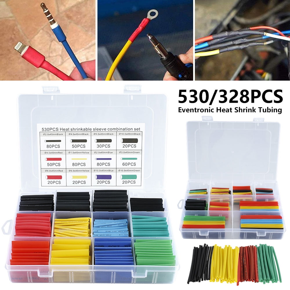 328X Cable Heat Shrink Tubing Sleeve Wire Wrap Tube 2:1 Assortment Kit Useful  U 