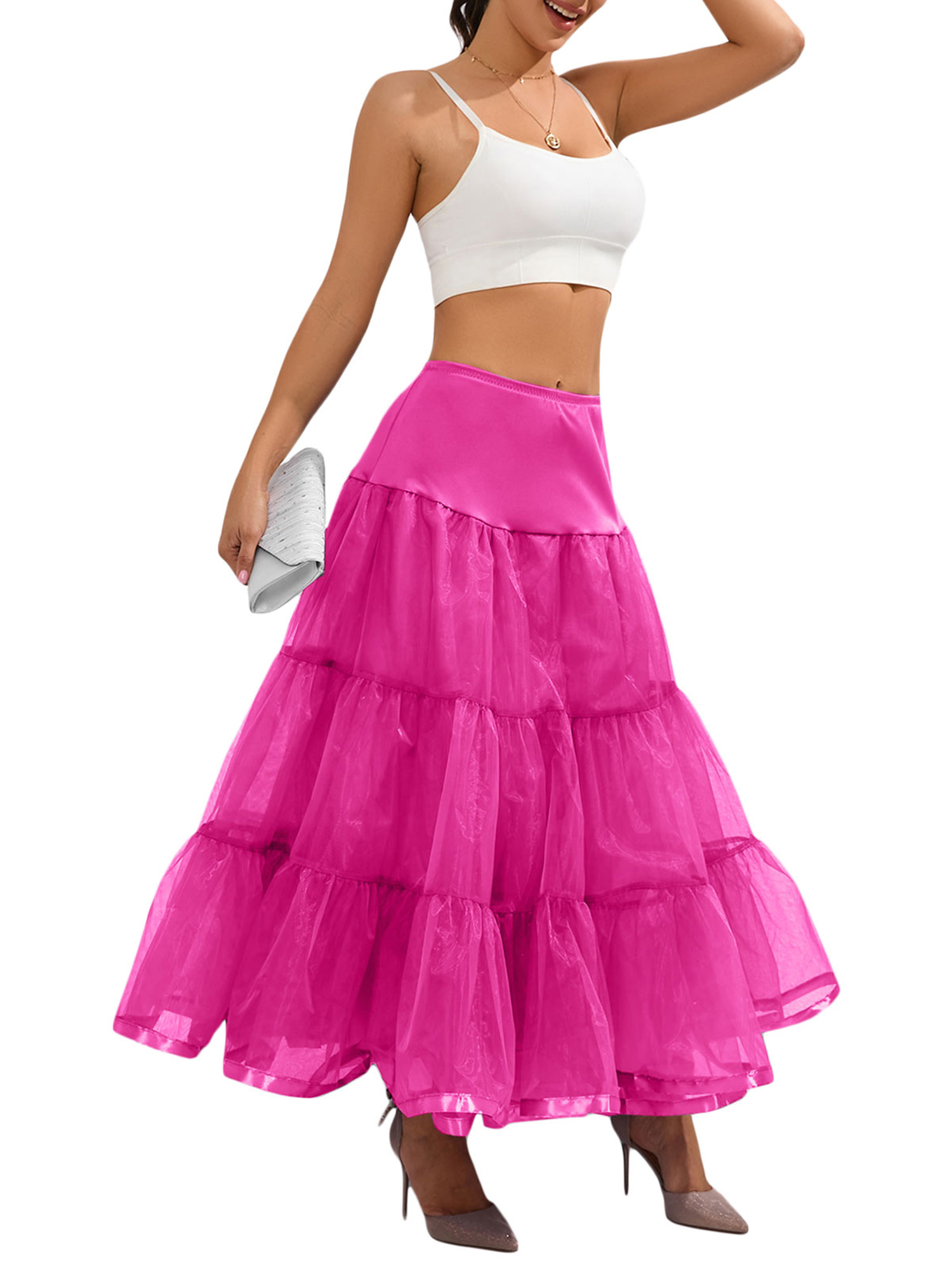 Thaisu Women's Ankle Length Petticoats Skirts Wedding Half Slips