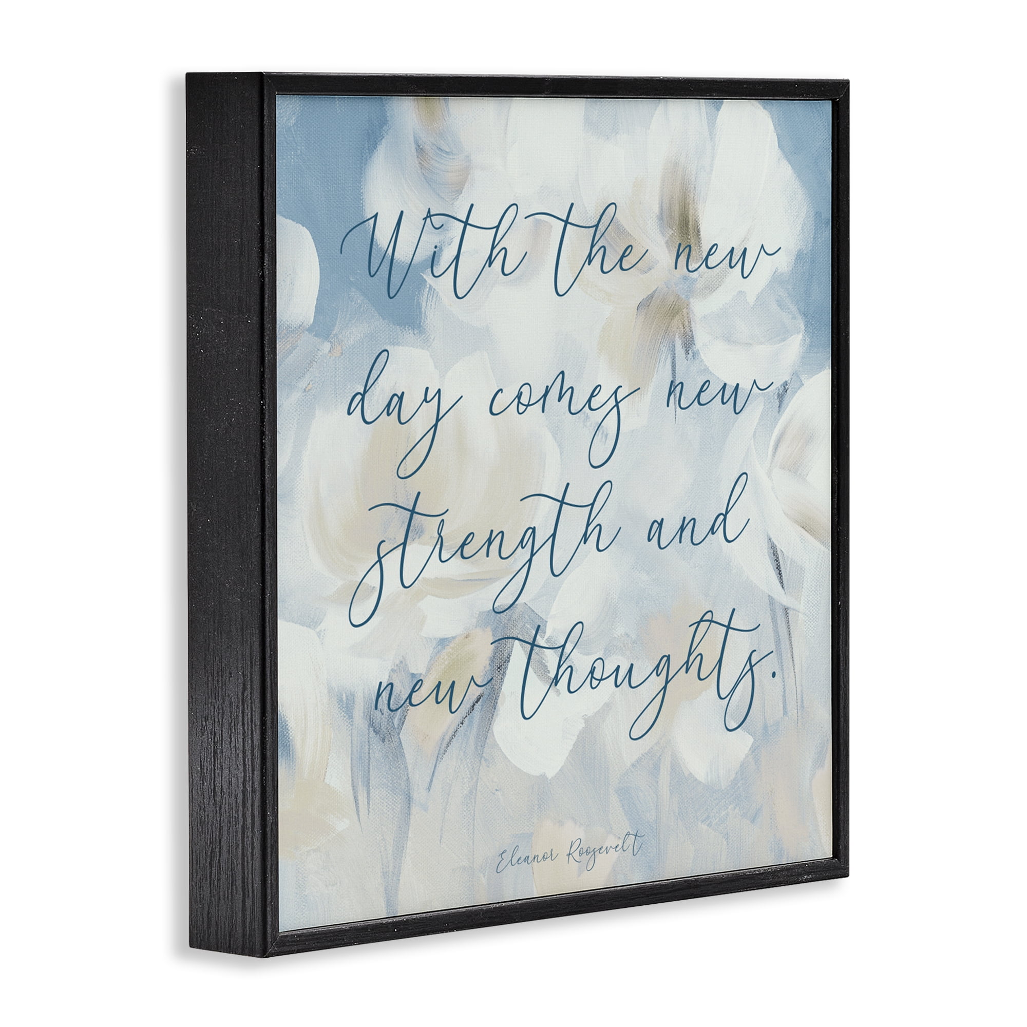 Stupell Industries Strength & New Thoughts Quote Black Framed Giclee Art, design by Lanie Loreth