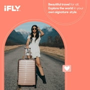 iFLY Fibertech 20 Hardside Carry-on Suitcase – Expandable Spinner Luggage for Travel, Rose Gold