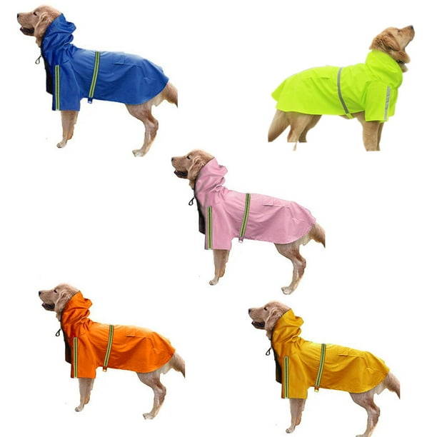 Multi Size Hooded Large Size Dog Raincoat Pet Rain Coat Two Legs Reflective Stripe Pet Supplies Puppy Hoodies Walmart