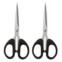 Stainless Steel Scissors, 6-Inch Multi-Purpose Office and Home Scissors, Comfortable PP Handle, Cuts Paper, Fabric, and Packaging (2 Pcs)