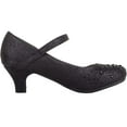 thumbnail image 4 of ABSOLUTE FOOTWEAR Childrens Kids Girls Glitter Sparkly Diamante Wedding Party Pagent Heeled Shoes - Black - US Child 3, 4 of 7