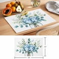 thumbnail image 6 of Teal Spring Floral Placemats Set of 8 Watercolor Summer Flowers Place Mats Indoor Wipeable Table Mats Washable Cloth Dining Table Placemats for Kitchen Holiday Party Home Decor 13x19 Inch, 6 of 9