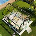 thumbnail image 6 of Jocisland 8x8x7 FT Polycarbonate Walk-In Greenhouse with Aluminum Frame, 2 Top-Opening Windows & 2 Swing Doors, Heavy Duty for Outdoor Garden Use, Black, 6 of 7