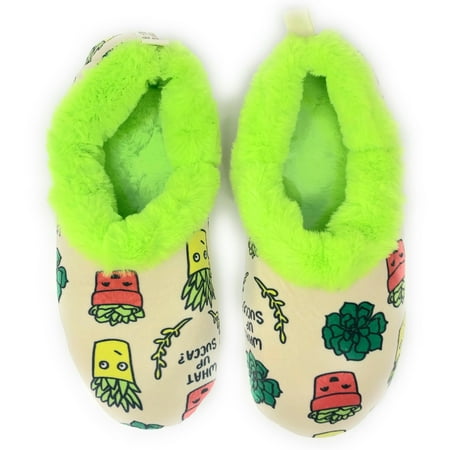 

OoohGeez Womens Funny House Fluffy Fuzzy Sherpa Slipper with Grippers What Up Succa M
