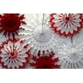 thumbnail image 4 of Devra Party Ensemble de 6 Flocons de Neige en Tissu, Rouge Blanc, 15-22 Pouces, 4 of 4