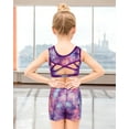 thumbnail image 3 of Two Piece Gymnastics Leotards for Girls,Sparkly Dance Biketards with Shorts Ballet Tumbling Outfit for Girl 3-12 Years, 3 of 3