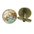 thumbnail image 1 of Men s Fashion Globe Earth Cufflinks Silver/Ancient Bronze Colour Cuff Button for Male Gentleman Shirt Wedding Cuff Links Gifts, 1 of 5