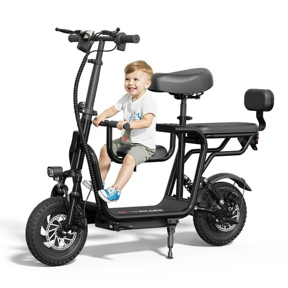 48V Adult Electric Scooter with Seat - 500W Motor (Peak 750W), 20 Miles Range, 18.75 MPH, Dual Braking System, 14" Tires