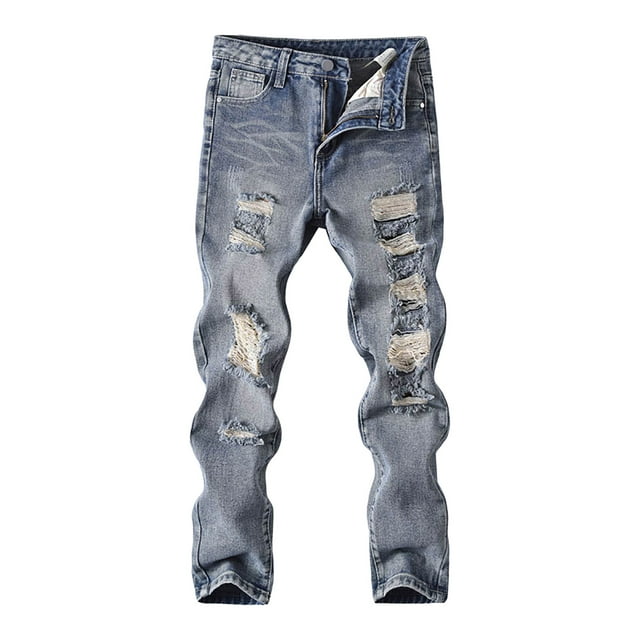 Gubotare Jeans pour Garçons Réguliers Jeans de Performance à Coupe Fuselée Régulière pour Garçons Taille 9-10 (Bleu, 9-10 Ans)