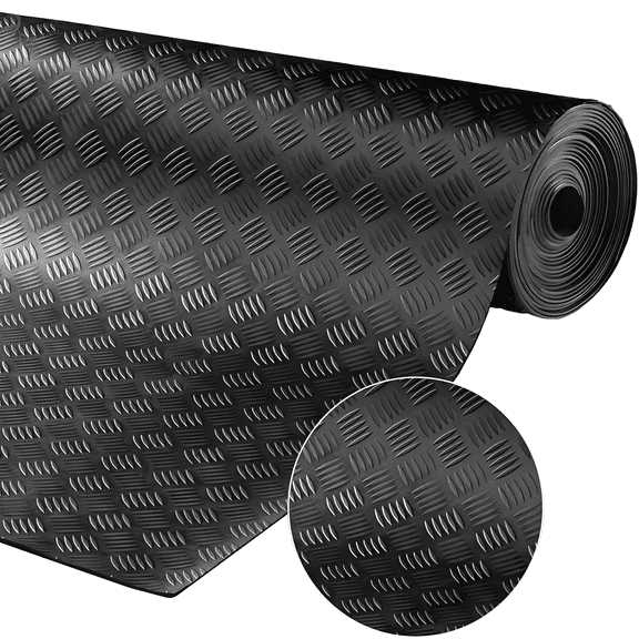 PPOSFPH Garage Floor Mat Rolls, 3mm Anti-Slip Rubber Flooring Roll for Basement, Under Car, Workshop, Truck, 16.5' x 3.3'