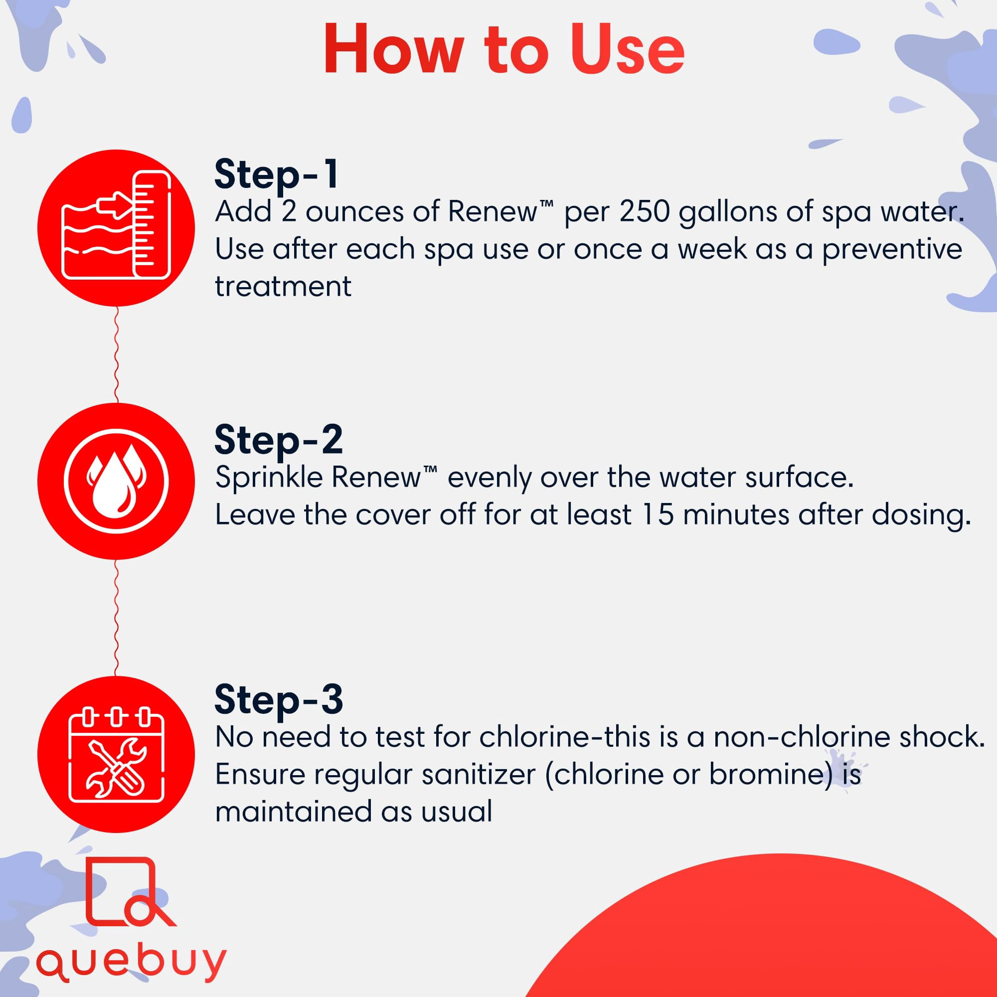 Leisure Time Renew Non-Chlorine Spa Shock Treatment 5 lbs w/ QueBuy Pool Maintenance Log Book