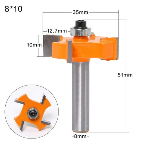 

Goodhd T type Router Bit 8mm Shank Wood Milling Cutter with Bearing for Woodworking