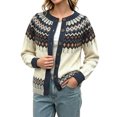 thumbnail image 6 of JUUNthy Womens Knit Cardigan, Long Sleeve Button Front Vintage Graphic Casual Fashion Sweater Outwear Lake Blue M, 6 of 11