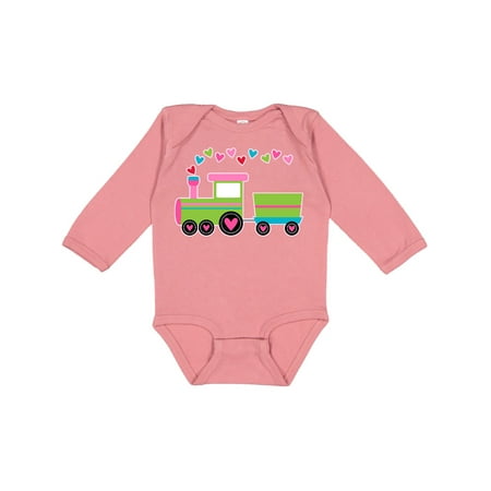 

Inktastic Valentine Heart Train Gift Baby Boy or Baby Girl Long Sleeve Bodysuit