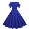 thumbnail image 3 of Homenesgenics Plus Size Dresses Women's 1950s Retro Dress Short Sleeve Vintage Dress Womens Clothes under $8, 3 of 9
