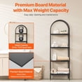 thumbnail image 2 of 4-Tier Industrial Metal Bookcase, Rustic Vintage Arched Design Open Storage Shelf, Freestanding Display Organizer for Living Room, Bedroom & Office, 2 of 6