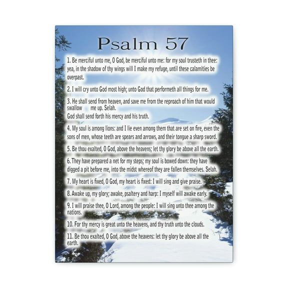 Scripture Walls Psalm 57 Saved By Your Mercy Bible Chapter Canvas Christian Wall Art Ready to Hang Unframed