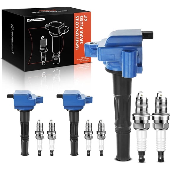 A-Premium 3x (Blue) Ignition Coil Pack and 6x Iridium Spark Plugs Compatible with Toyota Tacoma 1995-2004, Tundra 2000-2004, 4Runner 1996-2002, V6 3.4L