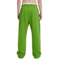 thumbnail image 4 of Dwellite Men's Baggy Drawstring Sweatpants Elastic Waist Straight Leg Pants Loose Fit Lounge Pockets Slacks Fluorescent Green 2XL, 4 of 4