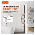 thumbnail image 2 of Shower Caddy Corner Tension Pole 39-125 Inch Adjustable Rustproof Stainless Steel Bathroom Organizer with 3 Shelves, 2 of 7