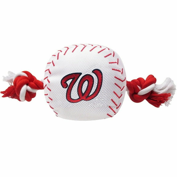 Pets First MLB Washington Nationals Nylon Baseball Rope Tug Toy, MLB Licensed, Heavy Duty and Durable Toy