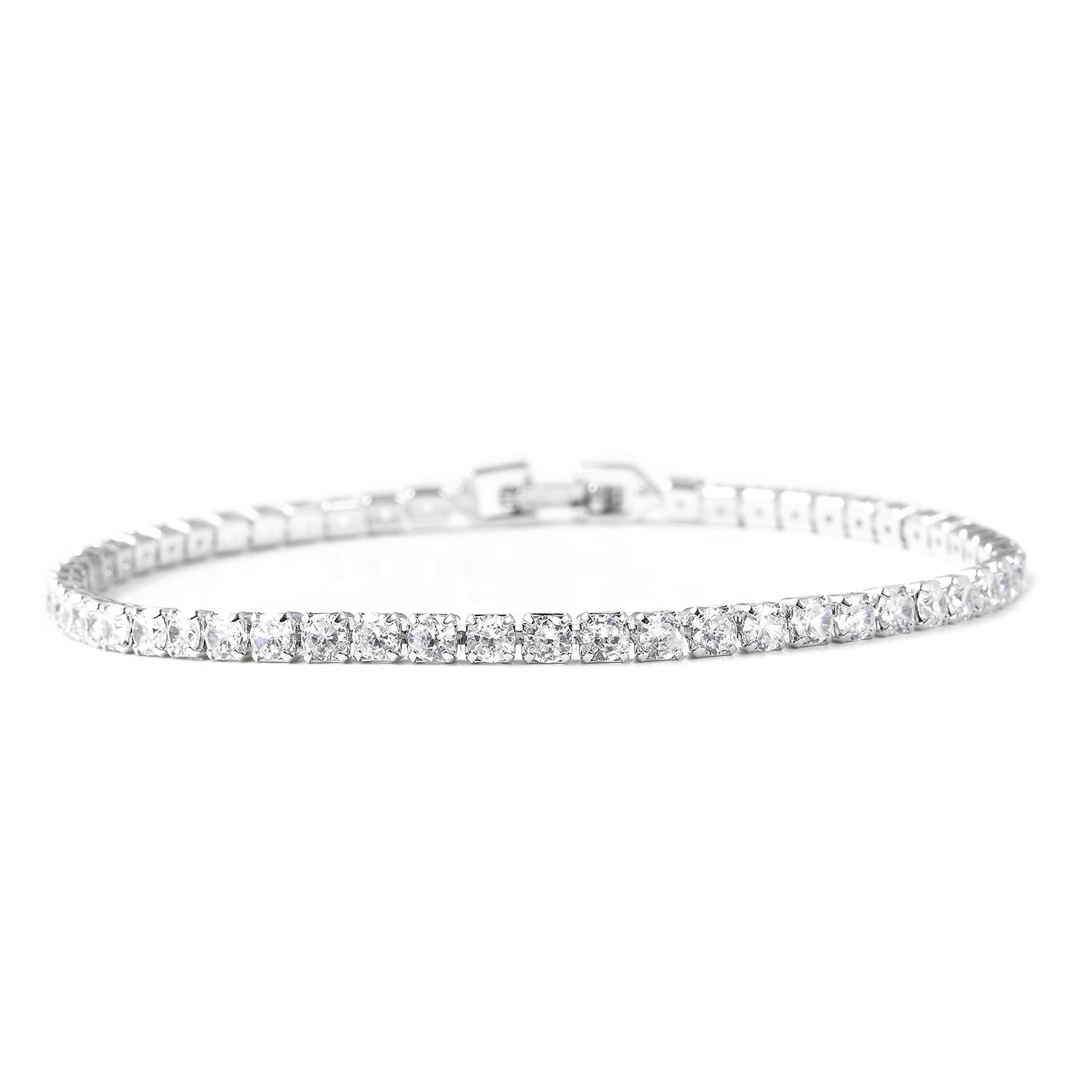 Shop LC Shop LC Delivering Joy White Cubic Zirconia Eternity Bridal Tennis Bracelet Prom