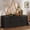 Black, variant on PYY 45" 4-Door Shoe Storage Bench with 2-Tier Shelf & Thick Padded Cushion – Soft Seating Entryway Bench for Hallway – Gray