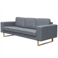 thumbnail image 2 of Living Room 3-Seater Sofa Couch Fabric - Light Gray, 2 of 3