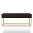thumbnail image 1 of Bowery Hill Table Basse Transitionnelle en Métal à 2 Tiroirs, Noyer, 1 of 8