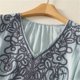 thumbnail image 4 of 3/4 Manga Casual Tops para las Mujeres en V-Cuello Bordado Blusa Suelta Verano Suave, Mujeres 3/4 Manga Tops, 4 of 6