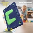 thumbnail image 6 of Fintie Case for Samsung Galaxy Tab A11+ Plus 2025/ A9+ Plus 11 Inch 2023, Fully-Body Rugged Heavy Duty Shockproof Protective Case with Kickstand & Shoulder Strap for Kids, Navy/Green, 6 of 9