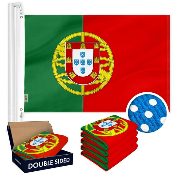Portugal Portuguese Flag 3x5FT 5-Pack Double-sided Embroidered Polyester By G128
