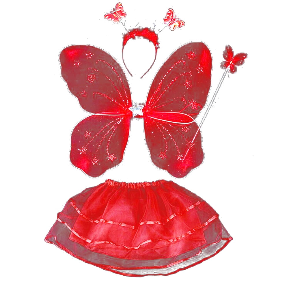 Butterfly Wings Girls Kids Halloween Costume Fairy Shawl Festival Rave Dress 