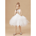 thumbnail image 2 of Tea Length Flower Girl Dress Puffy Tulle Layers Birthday Party Dress Lace Princess Pageant Dress for Girls ( 2 -3Years）, 2 of 6