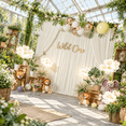 Beige Photo Studio Backdrop, 5'(W) x 10'(H), 8 Panels, Wrinkle-Free ...