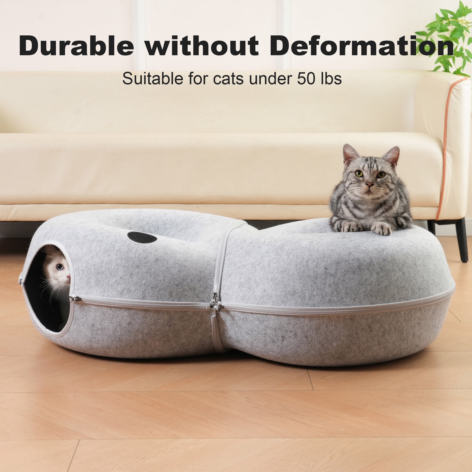 DOOKRON 8-Shaped Large Cat Tunnel Bed,  Peekaboo Cat  Cave