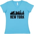 thumbnail image 3 of Inktastic New York Skyline Grunge Women's V-Neck T-Shirt, 3 of 5