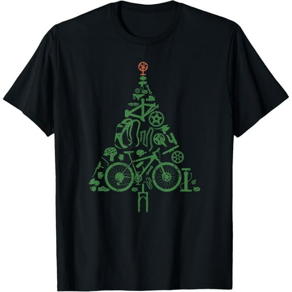 Bicycle Christmas Tree for Cyclists, Road Bikes, Triathlon T-Shirt