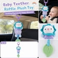 thumbnail image 2 of Plumora Plush Animal Teether Wind Chime Toy - Hanging for Car Seat, Stroller, and Crib, Soft Stuffed Figurine with Rattle, Soothes Gums, Great Baby Car Toy, Non-Toxic., 2 of 6