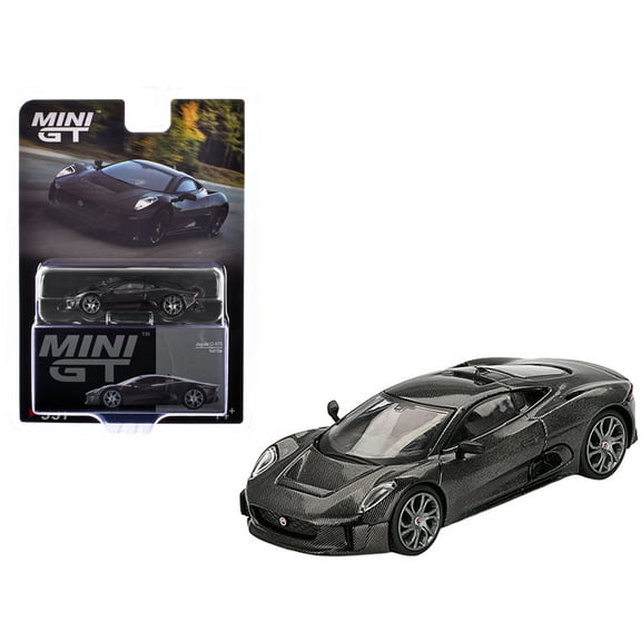 Jaguar C-X75 "Test Car" Black Carbon Limited Edition 1/64 Diecast Model Car by Mini GT