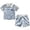 Blue, variant on REDARER Toddler Boys Striped Polo Shirt & Shorts Set, Sailor Embroidery Summer Casual Outfit,6-12 Months