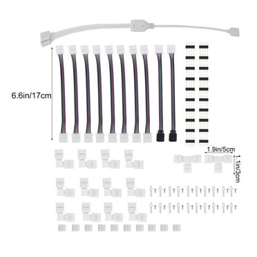 COSMOBETTY 1Set RGB LED Cable for Connecting and Extending LED Strip Lights