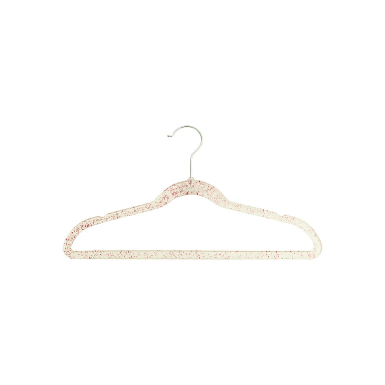 Justice JUS271 Girls Non-Slip Swivel Hook Clothes Hangers, Pink Glitter, 100 Pack