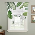 thumbnail image 2 of Green Leaves Balloon Curtains for Bedroom/Front Door/Bathroom, Tropical Summer Botanical Watercolor Elegant Wooden Tie Up Curtains 63 Inch Length Kitchen Curtains Shades for Windows 46"x63", 2 of 8