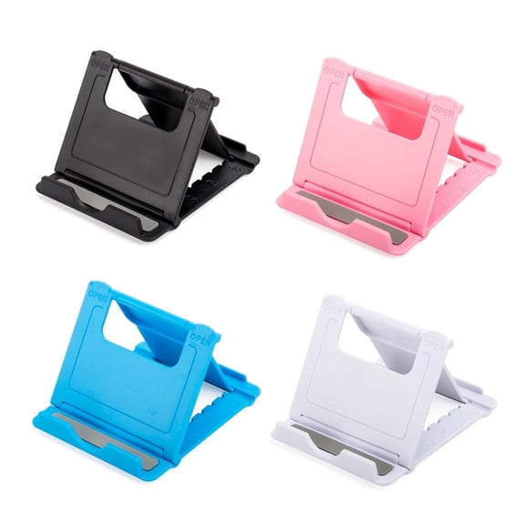 4Pack Portable Cellphone Stand Holder, Foldable Pocket-Size Phone Holder for Desk, Universal Adjustable Mount Compatible with iPhone iPads Kindle Tablet